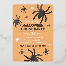 Spooky Spider Happy Halloween Party Invitation