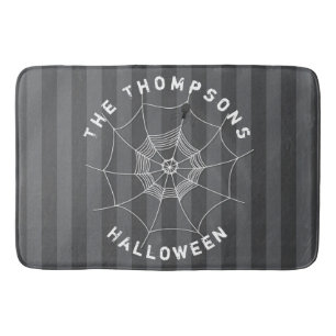 Spooky Spider in Spider Web Bath Mat