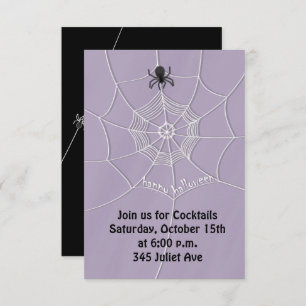 Spooky Spider in Spider Web Invitation