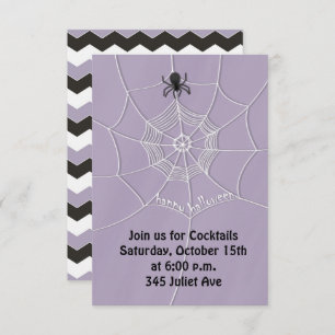 Spooky Spider in Spider Web Invitation