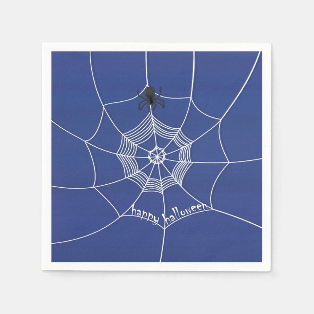 Spooky Spider in Spider Web Napkin (Front)