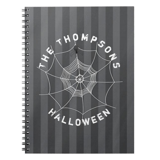 Spooky Spider in Spider Web Notebook (Front)
