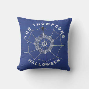 Spooky Spider in Spider Web Personalised Cushion