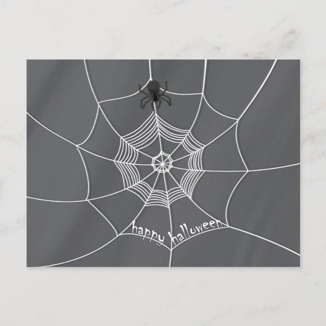 Spooky Spider in Spider Web Postcard (Front)