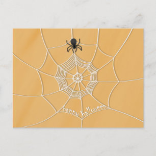 Spooky Spider in Spider Web Postcard
