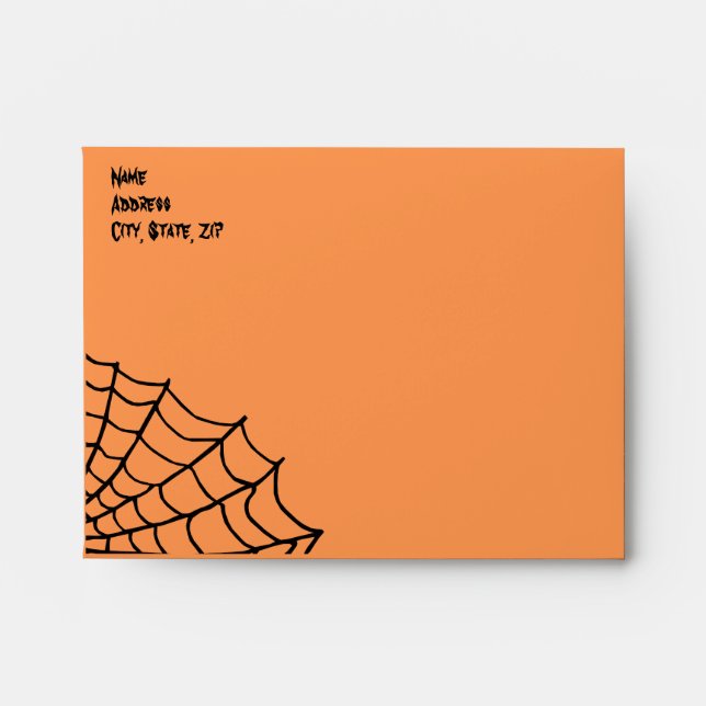 Spooky Spider Web Envelope Template (Front)
