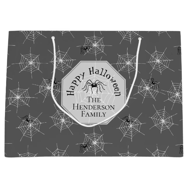 Spooky Spider Web Halloween Gift Bag (Front)