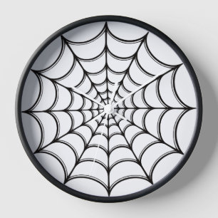 Spooky Spider Web Halloween Wall Clock