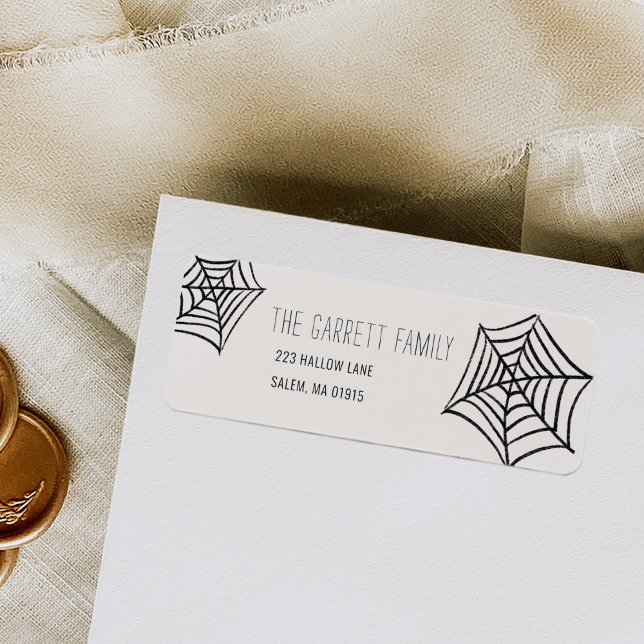 Spooky Spider Web Illustration Return Address Label (Spooky Spider Web Illustration Return Address Label)