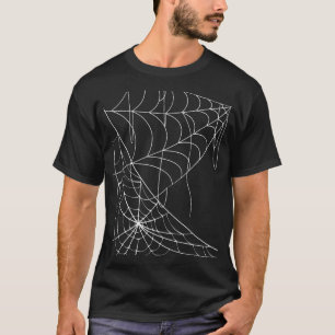 Spooky Spider Web Pattern Halloween Vibes Black Co T-Shirt