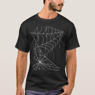 Spooky Spider Web Pattern Halloween Vibes Black Co T-Shirt