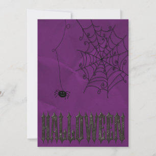 Spooky Spiders & Cobwebs Halloween Invitation