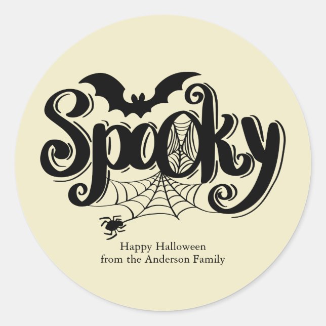 Spooky Spiderweb Halloween Classic Round Sticker (Front)