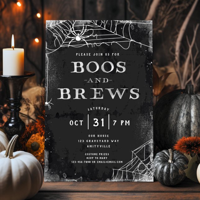 Spooky Spiderweb Vintage Halloween Party Invite (Creator Uploaded)