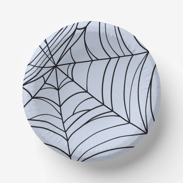Spooky Spiderwebs Creepy Halloween Party Paper Plate (Front)