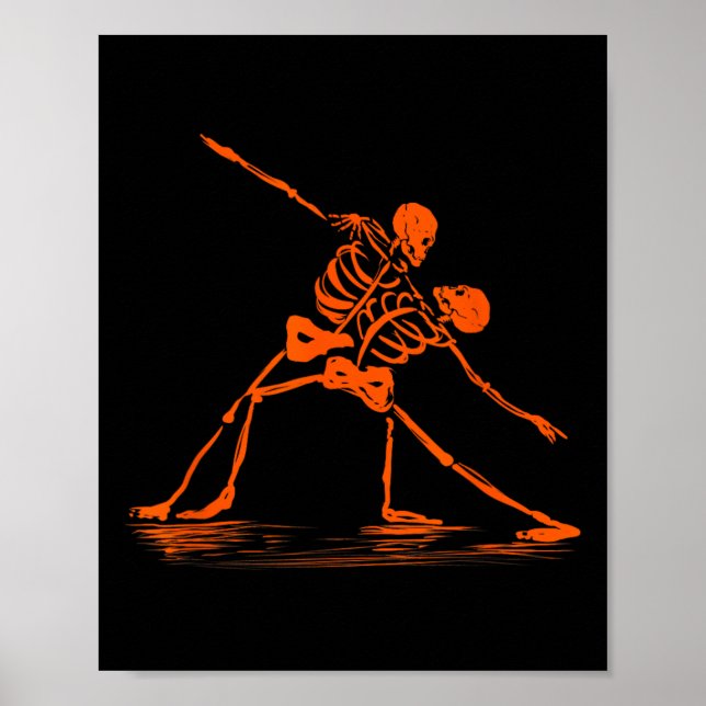 Spooky Spooktober Dancing Skeletons Meme  Poster (Front)