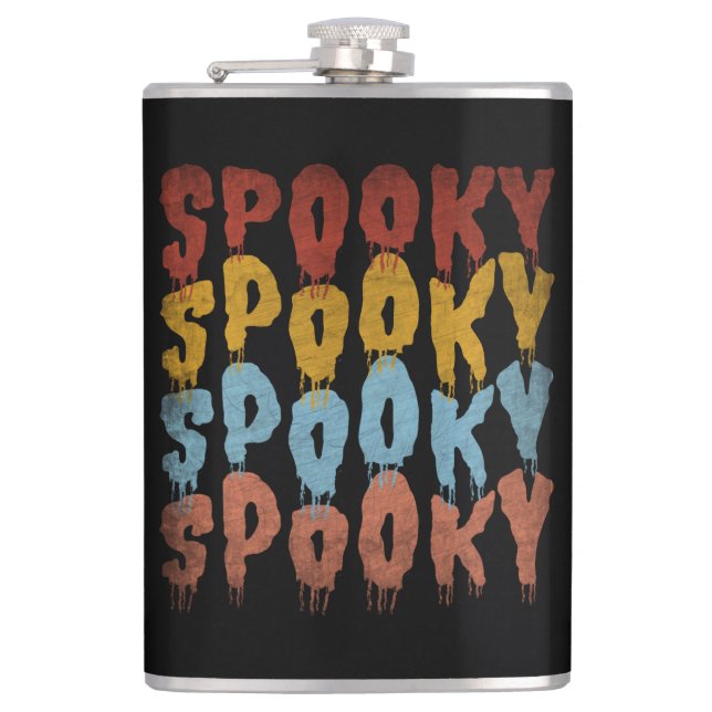 SPOOKY SPOOKY HALLOWEEN HIP FLASK (Front)