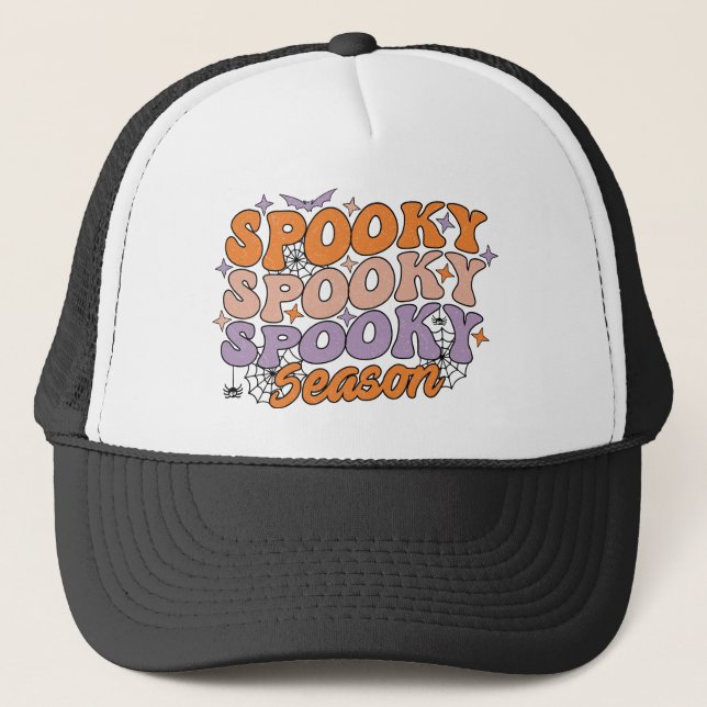 Spooky Spooky Spooky Season Trucker Hat (Front)