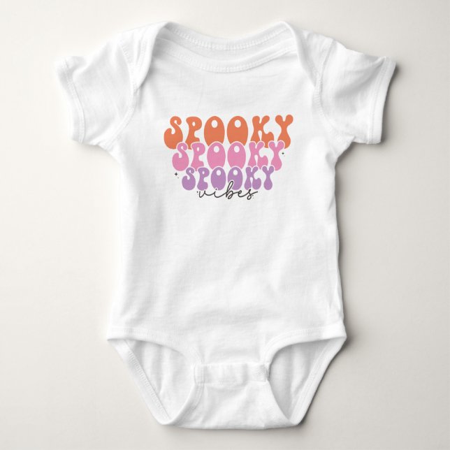 Spooky Spooky Spooky Vibes Baby Bodysuit (Front)