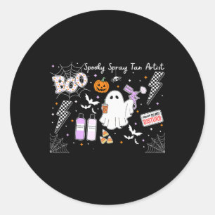 Spooky Spray Tan Artist Ghost Halloween Tanning Be Classic Round Sticker