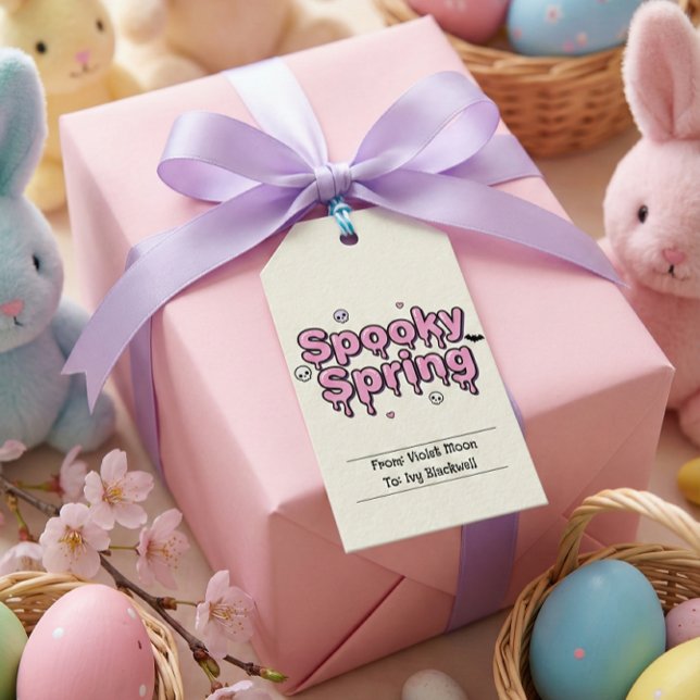 Spooky Spring Pastel Goth Easter Tag Pink Dripping (Spooky Spring Pastel Goth Easter Tag Pink Dripping)
