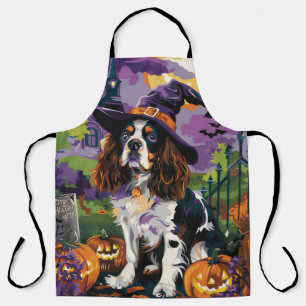 Spooky Springer Spaniel Halloween Witch Pumpkin Apron