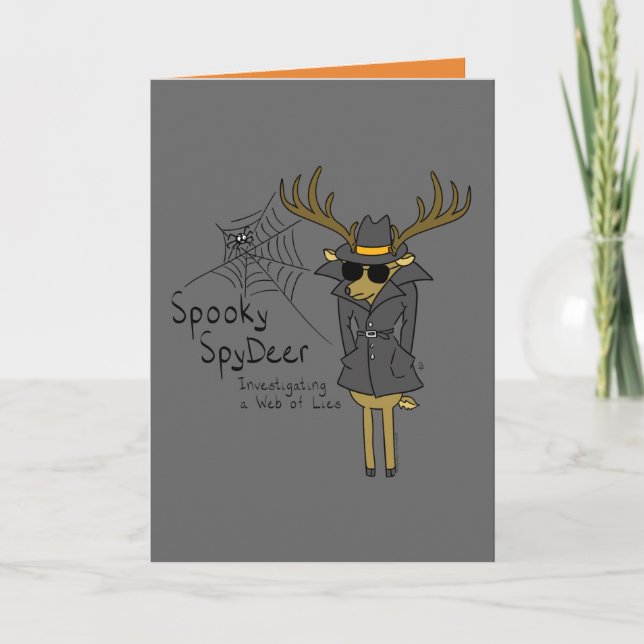 Spooky SpyDeer - Funny Halloween Greeting Card (Front)