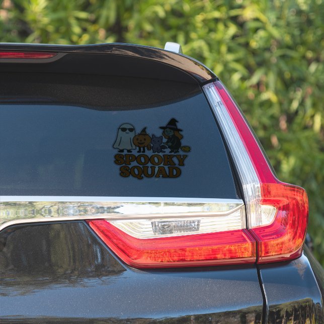 Spooky Squad Ghost Witch Cat Pumpkin Halloween (Car Side)