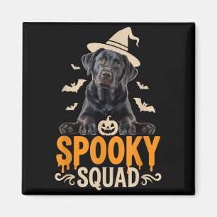 Spooky Squad Halloween Black Labrador Outfit For Magnet