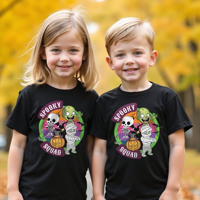 Spooky Squad Halloween Monster Cartoon Modern Kids T-Shirt (Creator Uploaded)