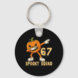 Spooky Squad Pumpkin 67 Halloween Meme 6 7 Numbers Key Ring