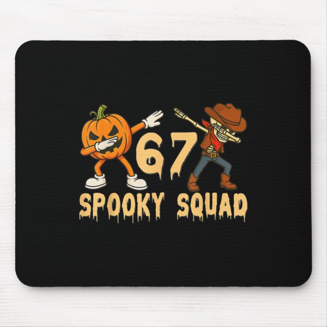 Spooky Squad Pumpkin 67 Halloween Meme 6 7 Numbers Mouse Pad (Front)