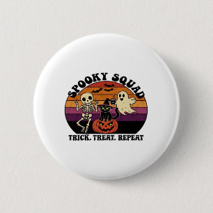 Spooky Squad Retro Halloween Design (Black Text) � 6 Cm Round Badge