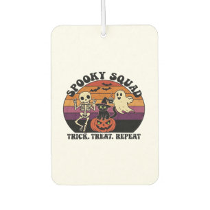 Spooky Squad Retro Halloween Design (Black Text) Car Air Freshener