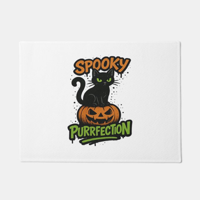 Spooky Squad Retro Halloween Design (Black Text) – Doormat (Front)