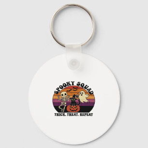 Spooky Squad Retro Halloween Design (Black Text) � Key Ring