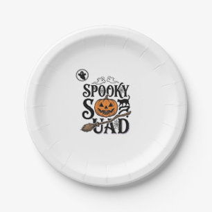 Spooky Squad Shirt Vintage Halloween Group Design_ Paper Plate