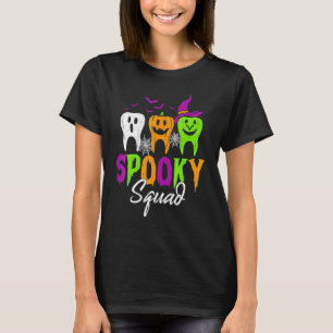 Spooky Squad Teeth Dental Dentist Witch Halloween  T-Shirt