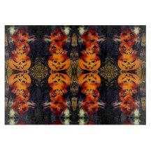 Spooky Stacked Jack-O-Lanterns Cutting Board