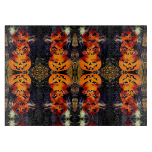 Spooky Stacked Jack-O-Lanterns Cutting Board