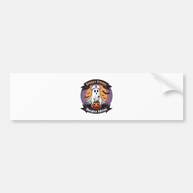 Spooky Strong Hospice Edition Halloween Nurse Bumper Sticker (Front)