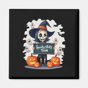 Spooky Study Team - Cute Halloween Skeleton Teache Magnet