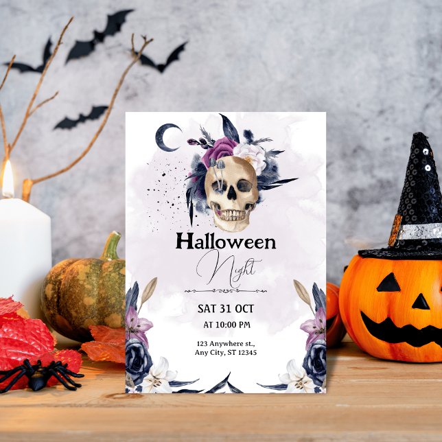 Spooky & Stylish: Violet Watercolor Halloween Invitation (Creator Uploaded)