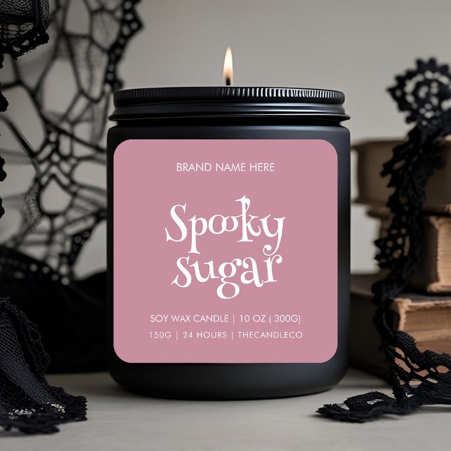 Spooky Sugar Candle Label | Custom Pink Halloween  (Creator Uploaded)