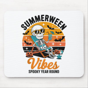 Spooky Summer Beach Skeleton Funny Halloween Summe Mouse Pad