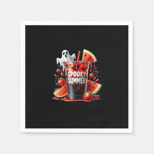 Spooky Summer Drinks Summerween Vibes Funny Summer Napkin