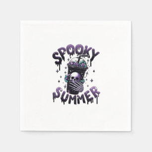 Spooky Summer Funny Meme Skeleton Coffee Funny Sum Napkin