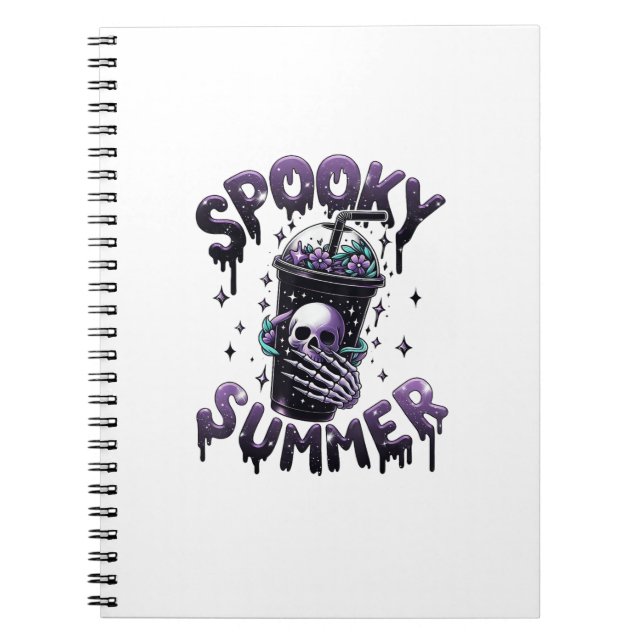 Spooky Summer Funny Meme Skeleton Coffee Funny Sum Notebook (Front)