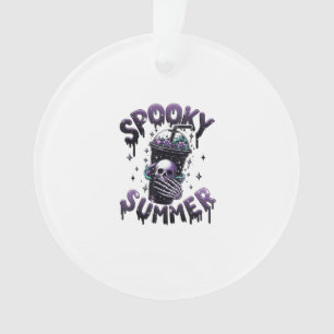 Spooky Summer Funny Meme Skeleton Coffee Funny Sum Ornament