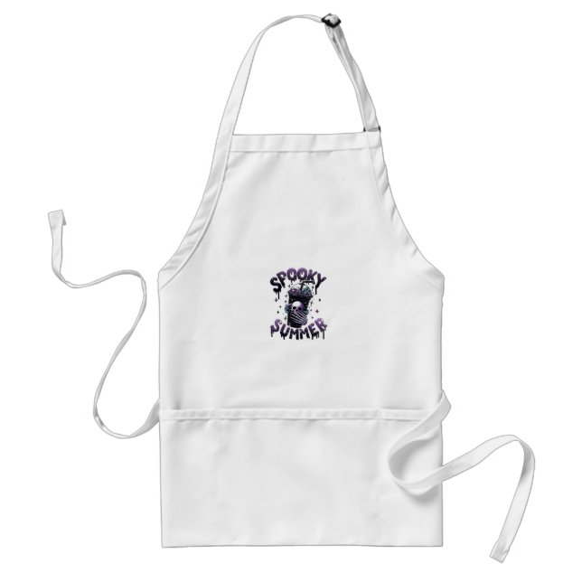 Spooky Summer Funny Meme Skeleton Coffee Funny Sum Standard Apron (Front)